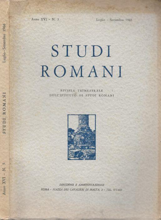 Studi Romani Anno XVI- N.3 1968 - copertina