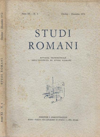 Studi Romani Anno XX- N.4 1972 - copertina