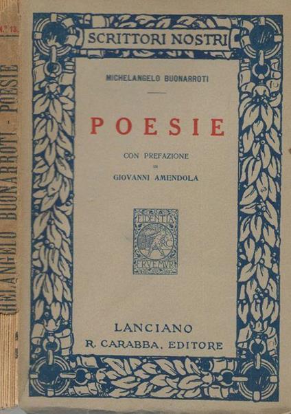 Poesie - Michelangelo Buonarroti - copertina