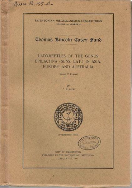 Ladybeetles of genus epilachna (sens. Lat) in Asia, Europe and Australia - copertina