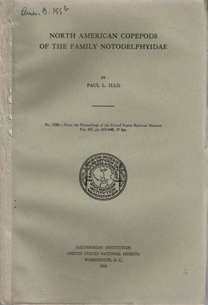 North American copepods of the family notodelphyidae - copertina