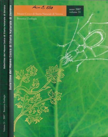 Bollettino del Museo Civico di Storia Naturale di Verona anno 2007 volume 31 - copertina