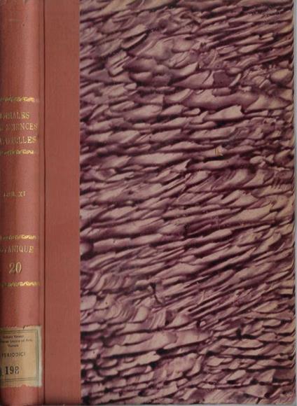 Annales des sciences naturelles botanique et biologie végetale XI série tome XX 1959 - copertina