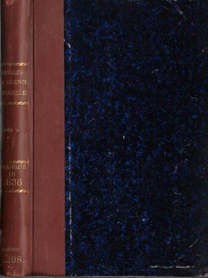 Annales des sciences naturelles botanique X série tome XVIII 1936 - copertina