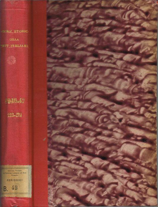 Giornale Storico della Letteratura Italiana - copertina