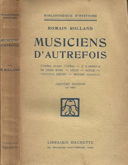 Musiciens d'autrefois - Romain Rolland - copertina
