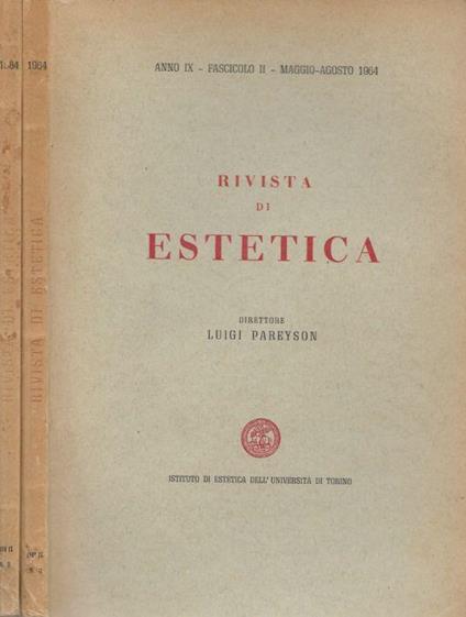 Rivista di estetica Anno IX, fascicolo II,III 1964 - Luigi Pareyson - copertina