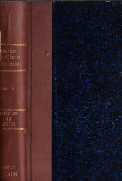 Annales des sciences naturelles botanique X série tome XVI 1934 - copertina