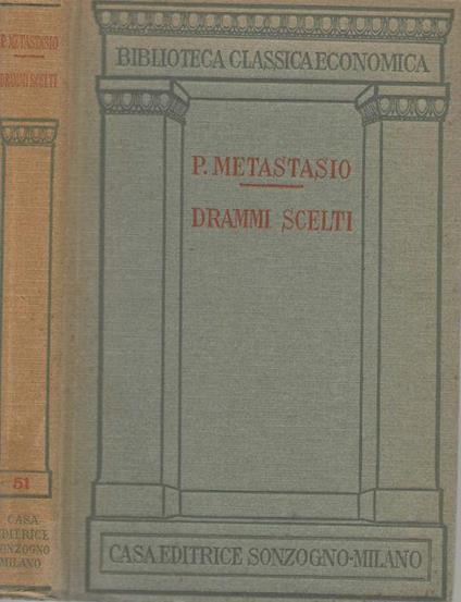 Drammi scelti - Pietro Metastasio - copertina