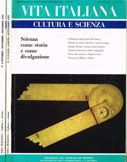 Vita italiana. Cultura e scienza. Trimestrale n.3, 4, luglio-agosto-settembre, ottobre-novembre-dicembre 1994 - Stefano Rolando - copertina