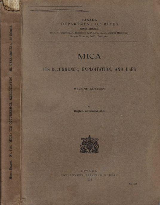Mica its occurrence, exploitation, and uses - copertina