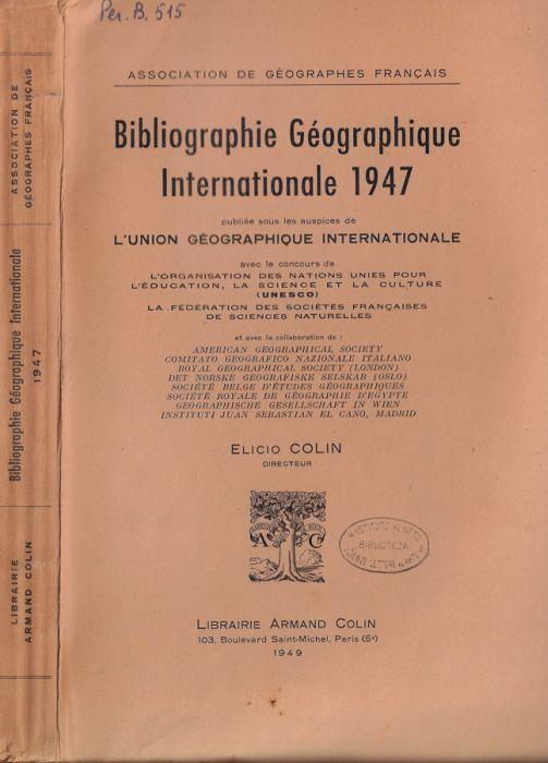Bibliographie Géographique Internationale 1947 - copertina