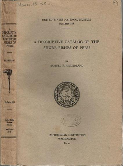 A descriptive catalog of the shore fishes of Peru - copertina