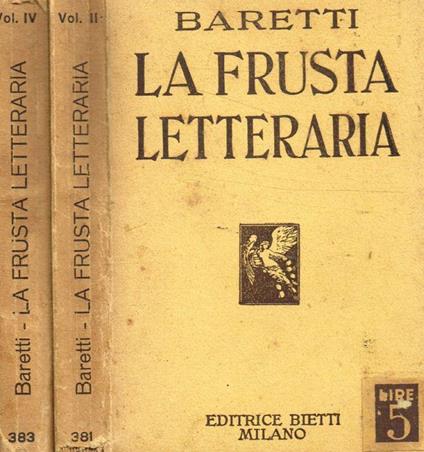 La frusta letteraria vol.II, IV - Giuseppe Baretti - copertina