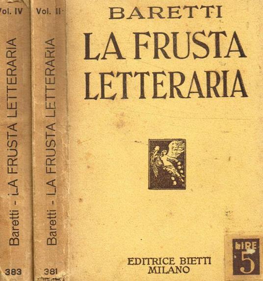 La frusta letteraria vol.II, IV - Giuseppe Baretti - copertina