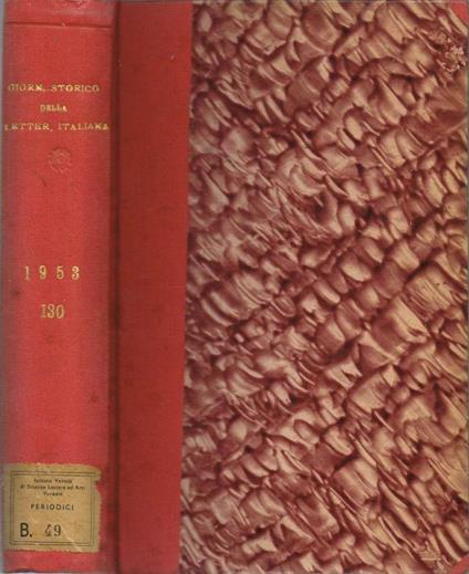 Giornale Storico della Letteratura Italiana - copertina
