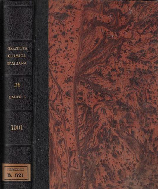 La gazzetta chimica italiana anno XXXI Vol. XXXI parte I 1901 - copertina