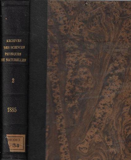 Archives des sciences physiques et naturelles III période Vol. XIV 1885 - copertina