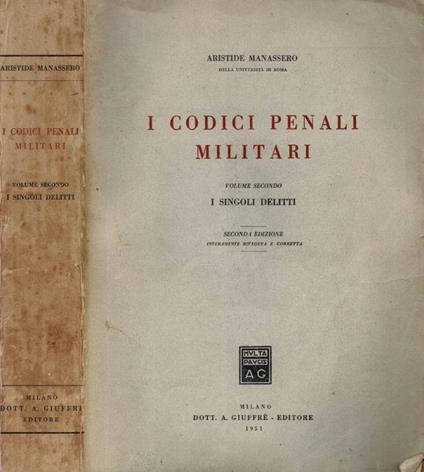 I Codici Penali Militari - Aristide Manassero - copertina