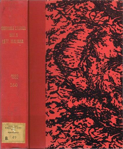 Giornale Storico della Letteratura Italiana - copertina