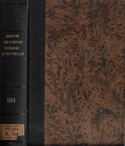 Archives des sciences physiques et naturelles III période Vol. XII 1884 - copertina