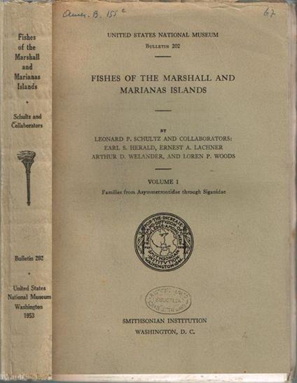 Fishes of the Marshall, and Marianas Islands - copertina
