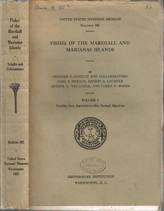 Fishes of the Marshall, and Marianas Islands - copertina