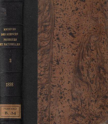 Archives des sciences physiques et naturelles 4 période Vol. 6 1898 - copertina