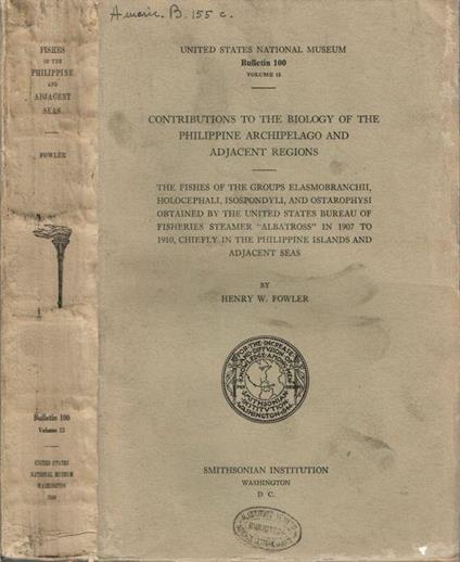 Contributions to the biology of the Philippine Archipelago and adjacent regions - copertina