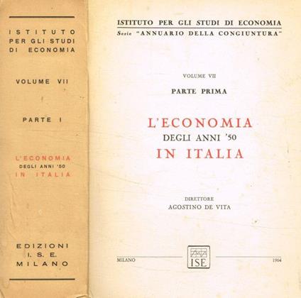 L' economia degli anni '50 in Italia vol.VII parte prima - Agostino De Vita - copertina