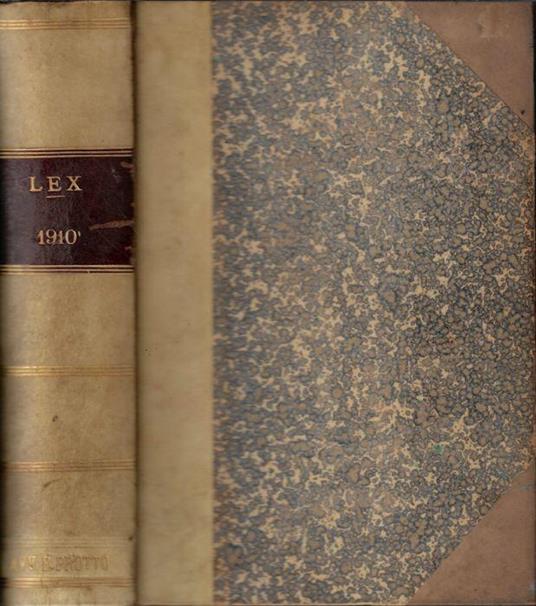 Lex Anno 1910 - copertina