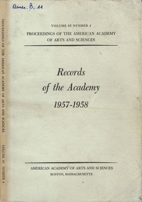 Records of the Academy 1957-1958 - copertina