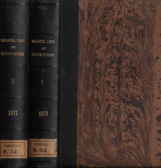 Bibliothèque universelle et Revue Suisse nouvelle période tome XL-XLII 1871 - copertina