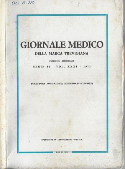 Giornale medico della Marca Trevigiana serie II Vol. XXXI 1973 - copertina