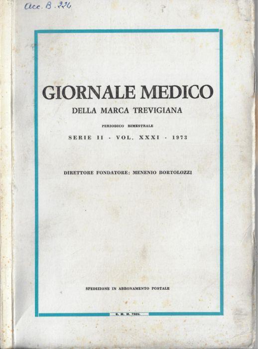 Giornale medico della Marca Trevigiana serie II Vol. XXXI 1973 - copertina