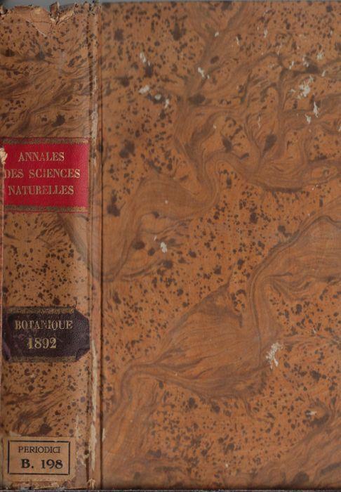 Annales des sciences naturelles botanique VII série tome XV-XVI 1892 - copertina