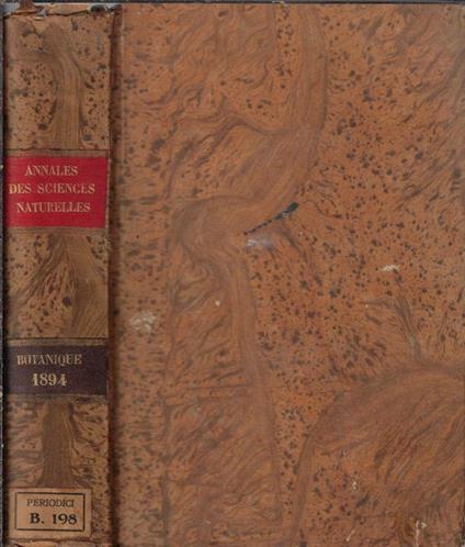 Annales des sciences naturelles botanique VII série tome XIX-XX 1894-1895 - copertina