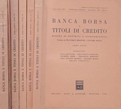 Banca borsa e titoli di credito 1964- XVI-Fasc.II, III, IV - Francesco Messineo - copertina