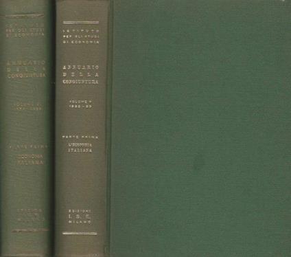 Annuario della congiuntura, vol. V 1952-53 parte prima vol. VI 1954-55 parte prima - copertina