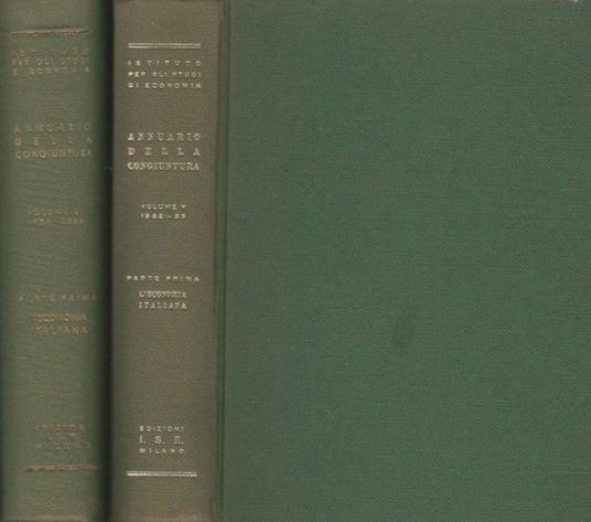 Annuario della congiuntura, vol. V 1952-53 parte prima vol. VI 1954-55 parte prima - copertina