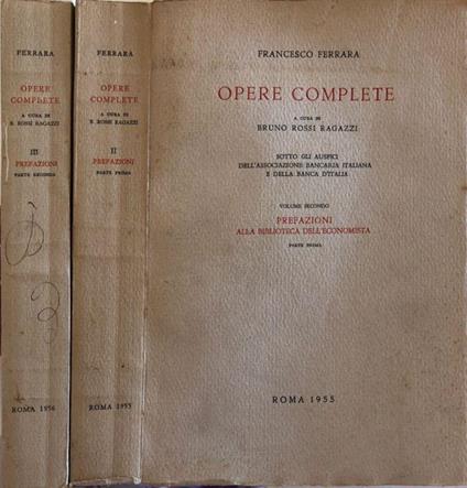 Opere complete - Francesco Ferrara - copertina