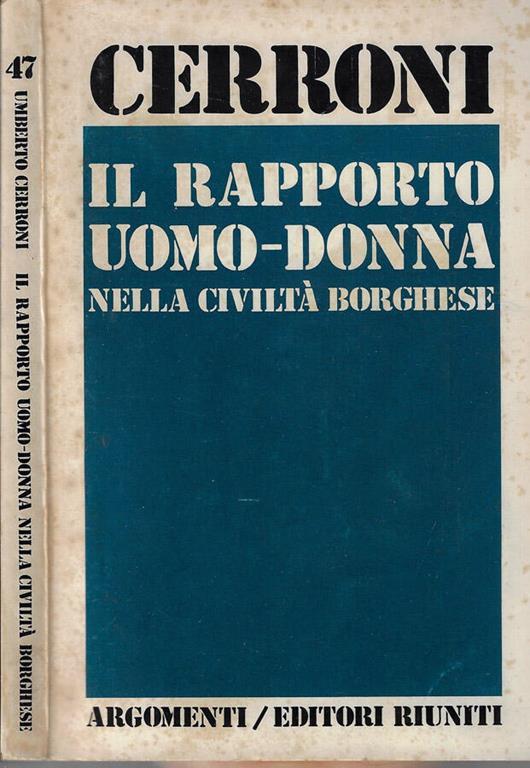 Il rapporto uomo-donna - Umberto Cerroni - copertina