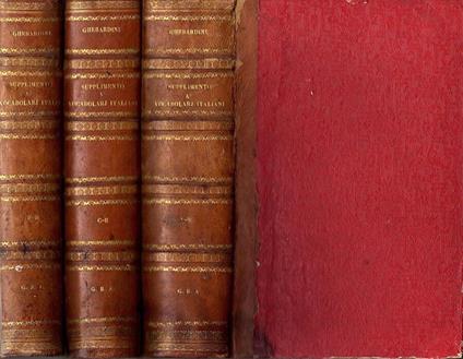 Supplimento a' vocabolarj italiani Vol. I - II - III - Giovanni Gherardini - copertina