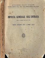 Imposta generale sull' Entrata ( Legge 19 Giugno 1940 - XVIII, n. 762 )