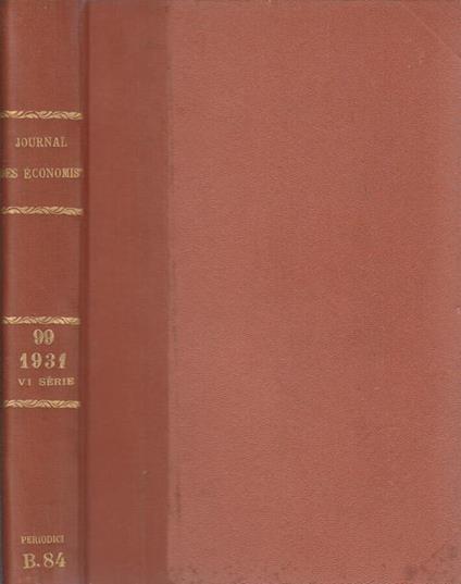 Journal des economistes - copertina