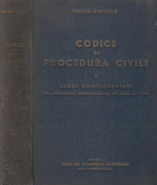 Codice di Procedura Civile - Walter D'Avanzo - copertina