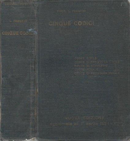 Cinque Codici - Leone Franchi - copertina