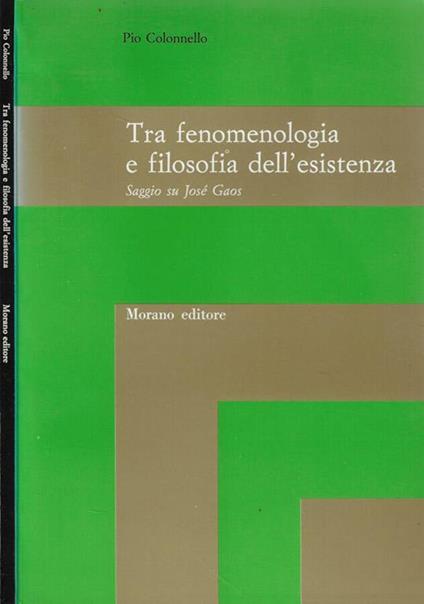 Tra fenomenologia e filosofia dell'esistenza - Pio Colonnello - copertina
