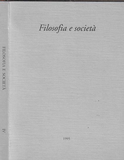 Filosofia e società Vol. XII 1995 - copertina