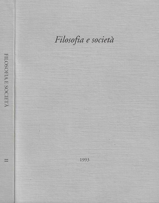 Filosofia e società Vol. X 1993 - copertina